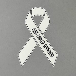 Lung Cancer Survivor Ribbon Sticker | Lung Cancer Sticker | Lung Cancer Awareness | Water Resistant Sticker