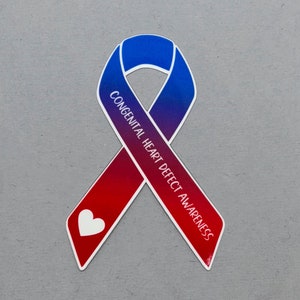 Congenital Heart Defect Awareness Ribbon Sticker | CHD Awareness | CHD Awareness Sticker | Heart Defect | Water Resistant Sticker