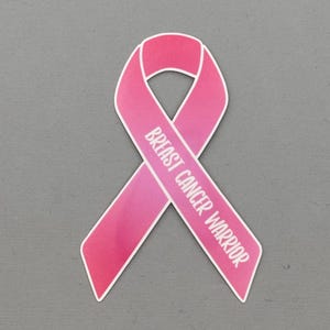 Breast Cancer Warrior Ribbon Sticker | Breast Cancer Sticker | Breast Cancer Awareness | Water Resistant Sticker