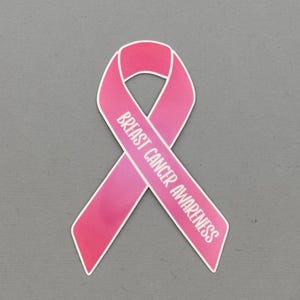Breast Cancer Awareness Ribbon Sticker | Breast Cancer Sticker | Breast Cancer Awareness | Water Resistant Sticker