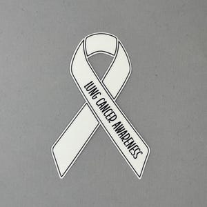 Lung Cancer Awareness Ribbon Sticker | Lung Cancer Sticker | Lung Cancer Awareness | Water Resistant Sticker
