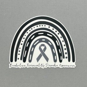 Borderline Personality Disorder Awareness Rainbow Sticker | BPD Awareness | BPD Sticker | Mental Health Awareness | Water Resistant