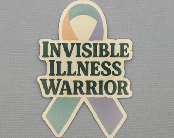 Invisible Illness Warrior Ribbon Sticker | Invisible Illness Awareness | Invisible Illness Sticker | Water Resistant Sticker