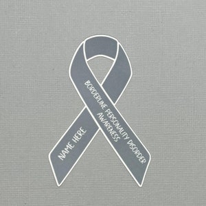 Borderline Personality Disorder Awareness Custom Ribbon Sticker | BPD Sticker | Mental Health Awareness | Water Resistant Sticker