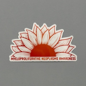 Myeloproliferative Neoplasms Awareness Sunflower Sticker or Magnet | MPNs | Water Resistant Sticker