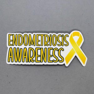 Endometriosis Awareness with Ribbon Sticker | Endometriosis Sticker | Endometriosis Awareness | Endometriosis | Water Resistant Sticker