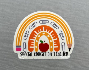 Sonderpädagogik Lehrerin Regenbogen Aufkleber | SPEED Sticker | Sonderpädagogik | Geschenk für Lehrer | Wasserfest