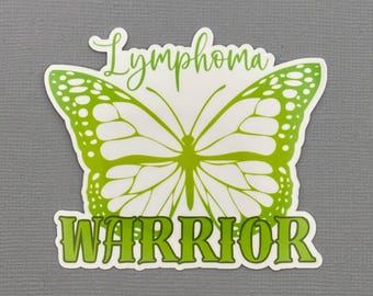 Lymphoma Warrior Butterfly Sticker or Magnet | Water Resistant Sticker