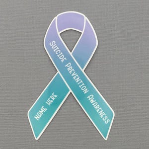 Suicide Prevention Awareness Custom Ribbon Sticker | Suicide Prevention Sticker | Suicide Prevention Awareness | Water Resistant Sticker
