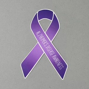 Alzheimer's Disease Awareness Ribbon Sticker | Alzheimer's Disease Awareness | Alzheimer's Disease Sticker | Water Resistant Sticker