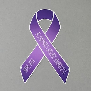 Alzheimer&#39;s Disease Awareness Custom Ribbon Sticker | Alzheimer&#39;s Disease Awareness | Alzheimer&#39;s Disease Sticker | Water Resistant Sticker