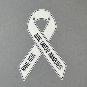 Lung Cancer Awareness Custom Ribbon Sticker | Lung Cancer Sticker | Lung Cancer | Lung Cancer Awareness | Water Resistant Sticker