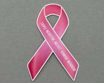 Triple Negative Breast Cancer Warrior Ribbon Sticker or Magnet | Water Resistant Sticker