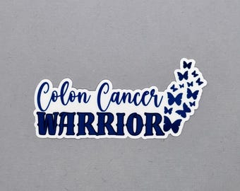 Colon Cancer Warrior Butterflies Sticker | Colon Cancer Sticker | Colon Cancer Awareness | Water Resistant Sticker
