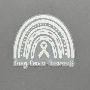 Lung Cancer Awareness Rainbow Sticker | Lung Cancer Sticker | Lung Cancer Awareness | Water Resistant Sticker
