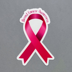 Breast Cancer Awareness Ribbon Sticker | Breast Cancer Sticker | Breast Cancer Awareness | Water Resistant Sticker