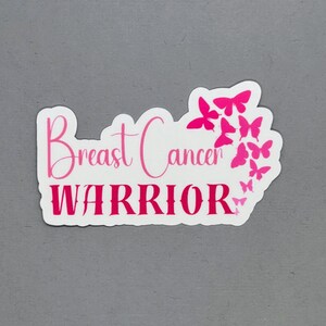 Breast Cancer Warrior Butterflies Sticker | Breast Cancer Sticker | Breast Cancer Awareness | Water Resistant Sticker