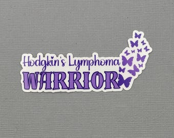 Hodgkin's Lymphoma Warrior Butterflies Sticker | Hodgkin's Lymphoma Sticker | Hodgkin's Lymphoma Awareness | Water Resistant Sticker
