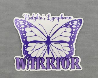 Hodgkin's Lymphoma Warrior Butterfly Sticker | Hodgkin's Lymphoma Sticker | Hodgkin's Lymphoma Awareness | Water Resistant Sticker