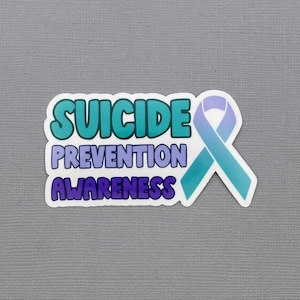 Suicide Prevention Awareness with Ribbon Sticker | Suicide Prevention Awareness | Suicide Awareness Sticker | Water Resistant Sticker