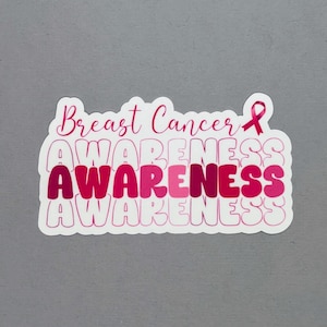 Breast Cancer Awareness Sticker | Breast Cancer Sticker | Breast Cancer Awareness | Water Resistant Sticker