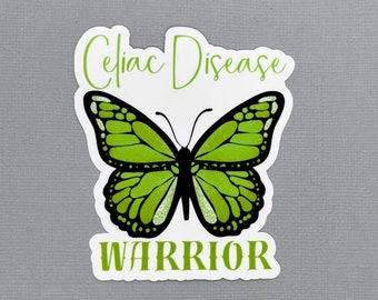 Celiac Disease Warrior Butterfly Sticker | Celiac Disease Sticker | Celiac Disease Awareness | Celiac | Water Resistant Sticker