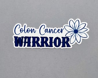 Colon Cancer Warrior Flower Sticker | Colon Cancer Sticker | Colon Cancer Awareness | Water Resistant Sticker