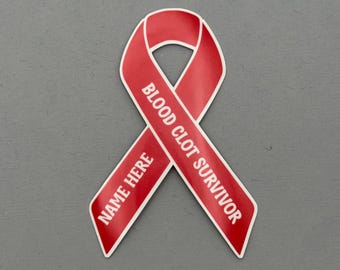 Blood Clot Survivor Custom Ribbon Sticker | Water Resistant Sticker