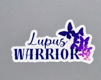 Lupus Warrior Purple Butterflies Sticker | Autoimmune Disease Awareness | Lupus Sticker | Water Resistant Sticker
