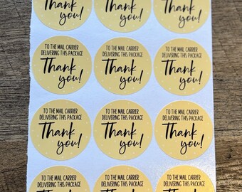 Thank you Mail Carrier Small Business Packaging Stickers - 12 stickers | Small Business | Thank you Postal Worker | Packaging Stickers