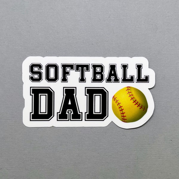 Pegatina de papá de sóftbol / Regalo para papá / Regalo para él / Regalo para el Día del Padre / Papá de sóftbol / Pegatina de aficionado al sóftbol / Pegatina resistente al agua