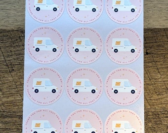 Thank you Mail Carrier Small Business Packaging Stickers - 12 stickers | Small Business | Thank you Postal Worker | Packaging Stickers