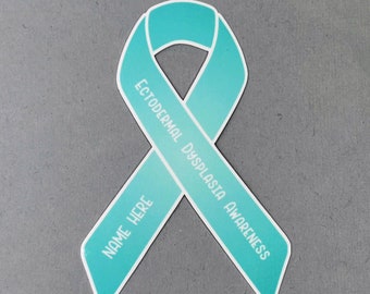 Ectodermal Dysplasia Awareness Custom Ribbon Sticker | Ectodermal Dysplasia Awareness Sticker | ED Sticker | Water Resistant Sticker