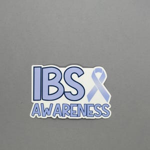 Irritable Bowel Syndrome Awareness with Ribbon Sticker | IBS Awareness | IBS Sticker | Irritable Bowel Syndrome Awareness | Water Resistant