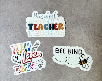 Preschool Teacher 3 pack Sticker Bundle | Pre K Teacher Gift | End of Year Gift | Teacher Appreciation Gift | Gift for Preschool Teacher