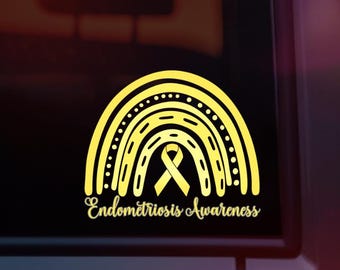 Endometriosis Awareness Rainbow Car Decal | Endometriosis Awareness Decal | Endometriosis Awareness | UV & Waterproof Decal