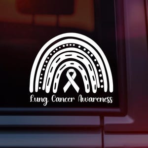 Lung Cancer Awareness Rainbow Car Decal | Lung Cancer Decal | Lung Cancer Awareness | Lung Cancer Car Decal | UV & Waterproof Decal
