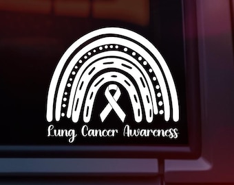 Lung Cancer Awareness Rainbow Car Decal | Lung Cancer Decal | Lung Cancer Awareness | Lung Cancer Car Decal | UV & Waterproof Decal