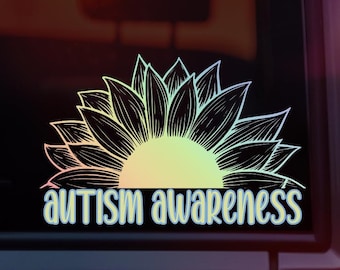 Autism Awareness Sunflower Car Decal | Autism Awareness Decal | Autism Awareness | UV & Waterproof Decal