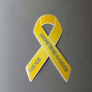 Endometriosis Awareness Custom Ribbon Sticker | Endometriosis Sticker | Endometriosis Awareness | Endometriosis | Water Resistant Sticker