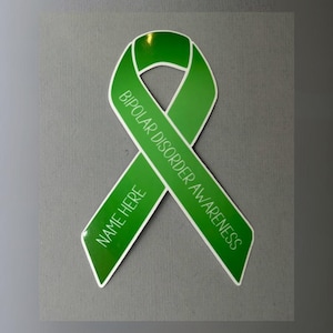 Bipolar Disorder Awareness Custom Ribbon Sticker | Bipolar Disorder Sticker | Bipolar Disorder Awareness | Water Resistant Sticker