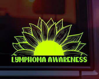 Lymphoma Awareness Sunflower Car Decal | Lymphoma Awareness Car Decal | Lymphoma Decal | UV & Waterproof Decal