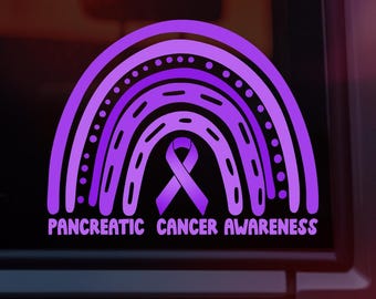 Pancreatic Cancer Awareness Rainbow Car Decal | Pancreatic Cancer Awareness | Pancreatic Cancer Decal | UV & Waterproof Decal
