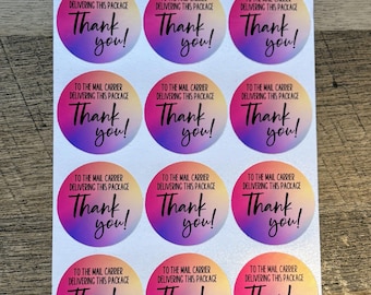 Thank you Mail Carrier Small Business Packaging Stickers - 12 stickers | Small Business | Thank you Postal Worker | Packaging Stickers