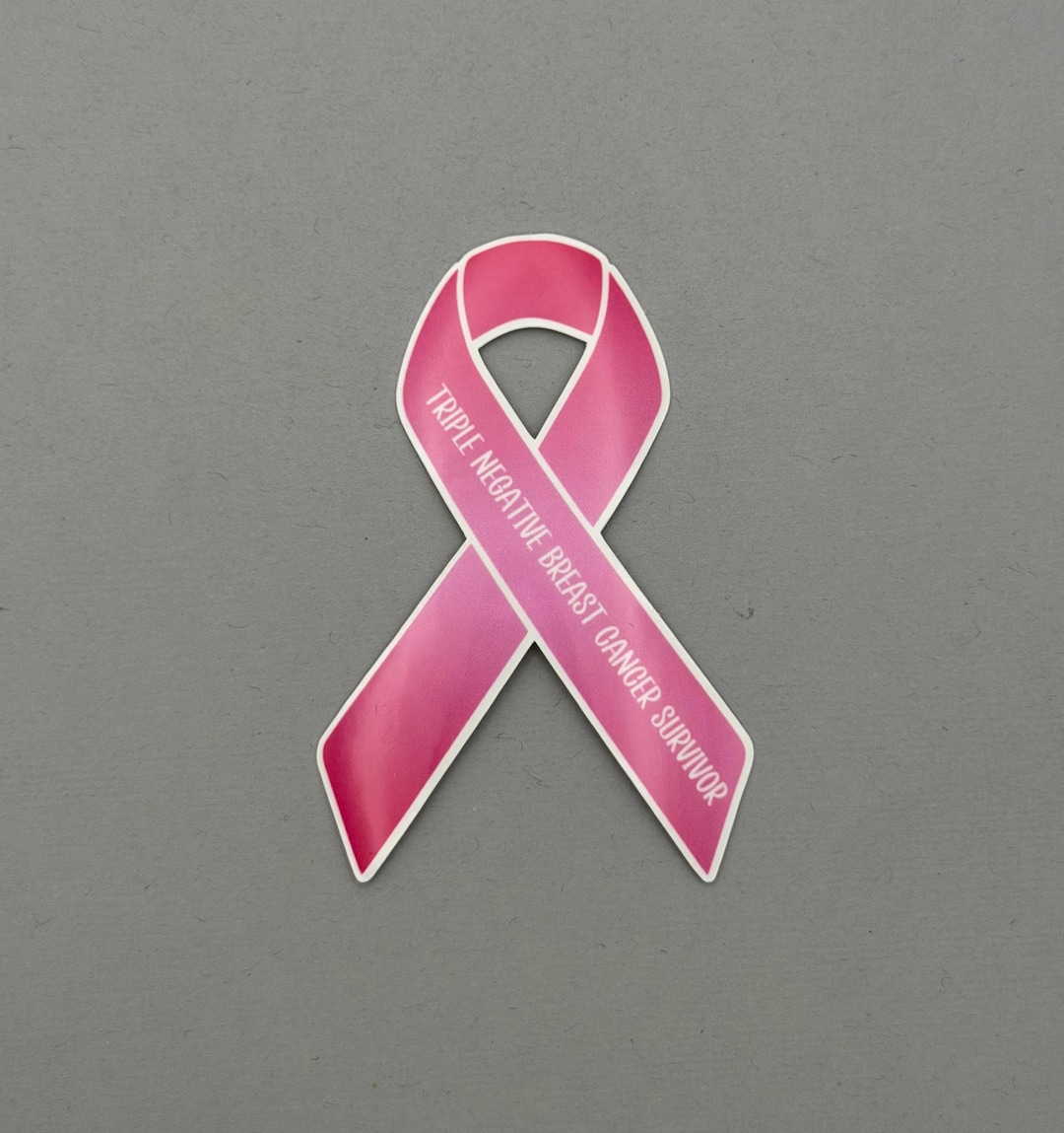 Negativity Ribbon Triple Negative Breast Cancer Survivor Ribbon Sticker | Water Resistant ...