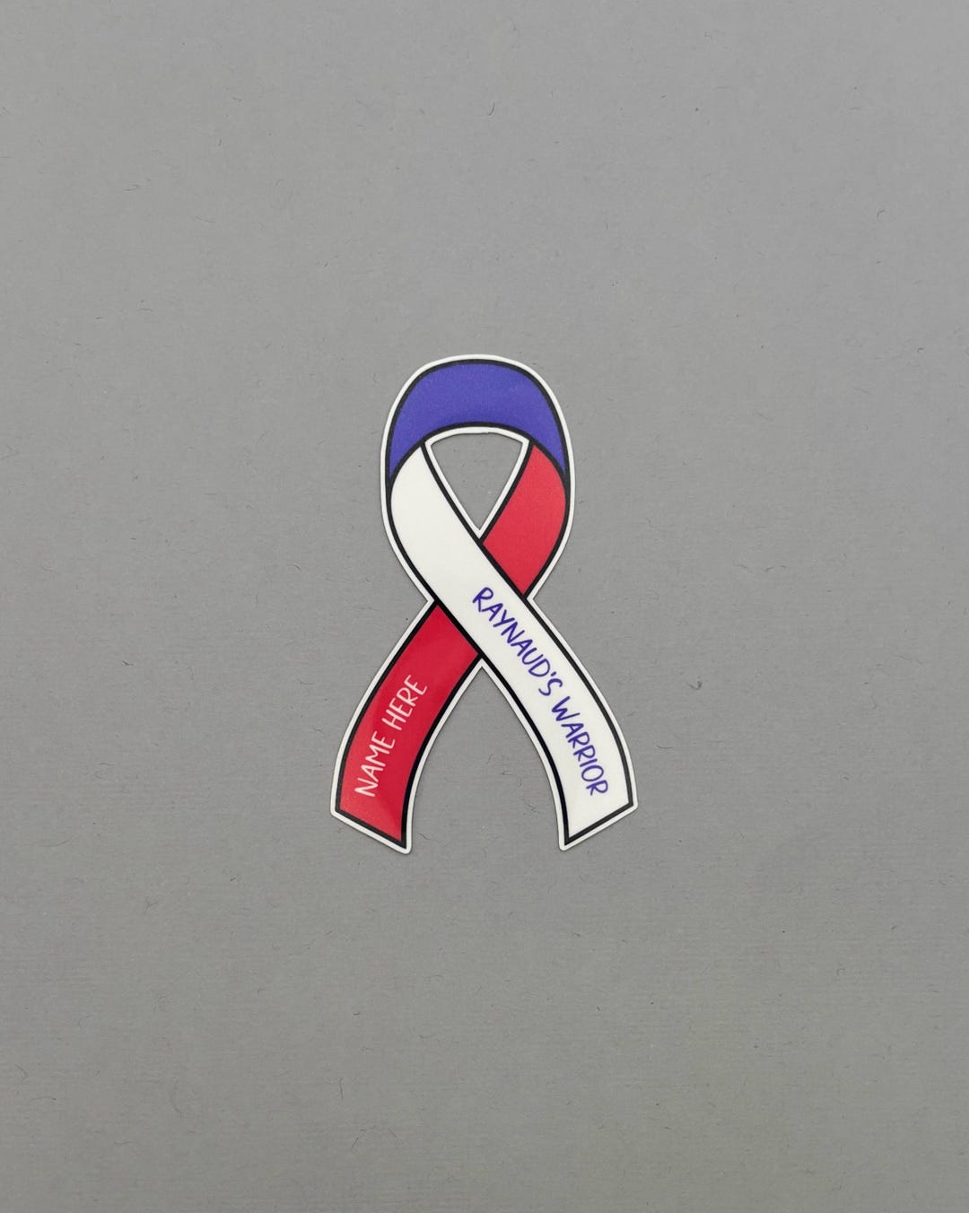 Raynaud's Warrior Custom Ribbon Sticker | Raynaud's Sticker | Raynaud's ...