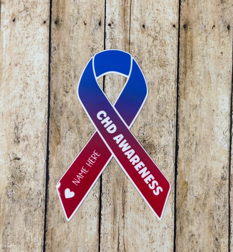 CHD Awareness Custom Ribbon Sticker or Magnet |congenital Heart Defect ...