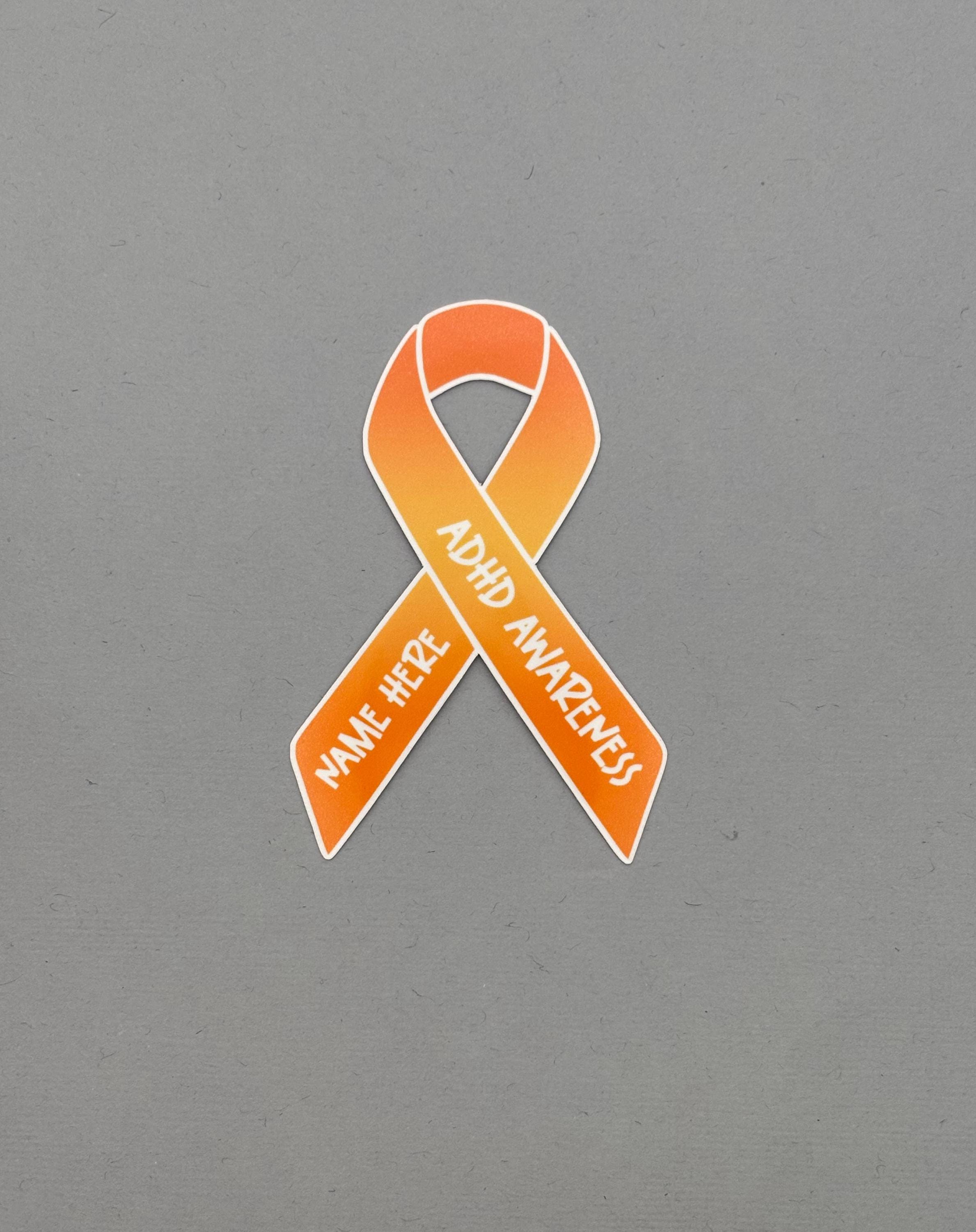 Orange Ribbon For Adhd Awareness