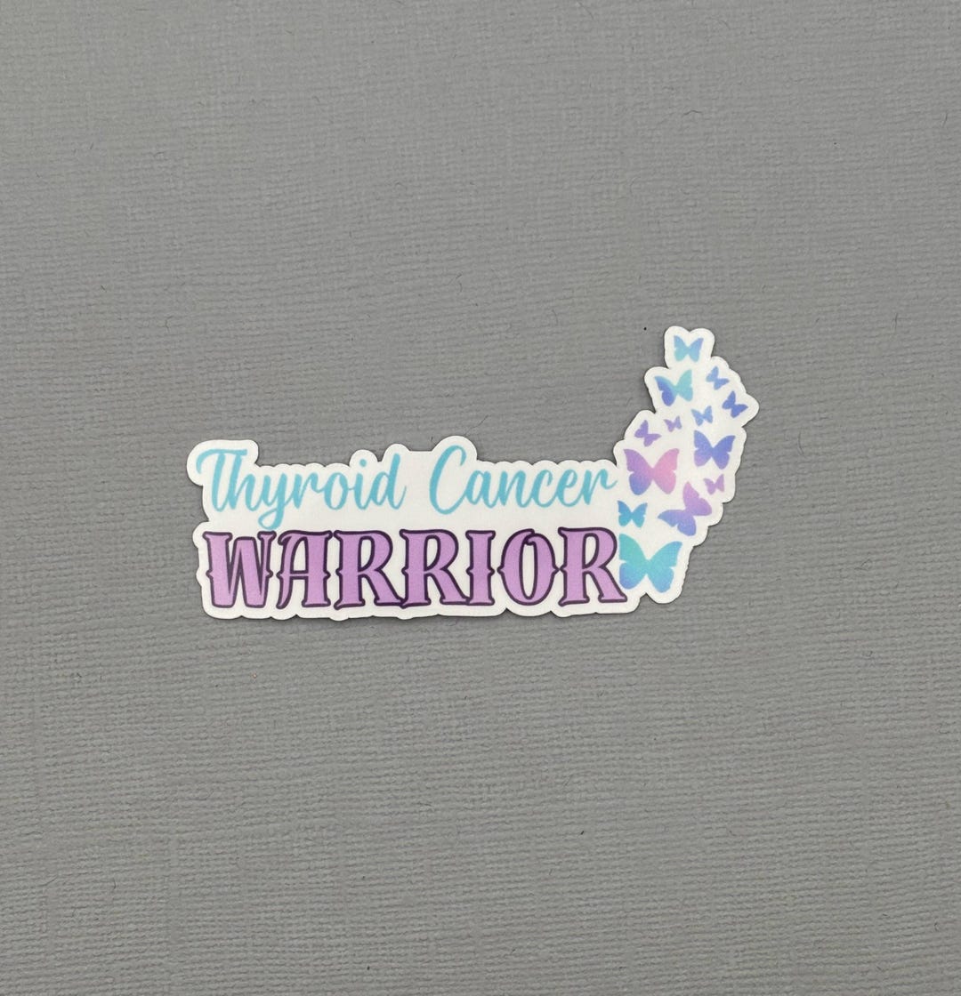 Thyroid Sticker Rwalistic Thyroid Cancer Warrior Butterflies Sticker | Thyroid Cancer Sticker ...