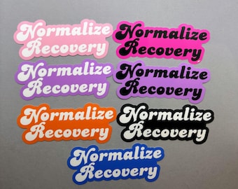 Normalize Recovery Retro Sticker | Recovery Gift | Sobriety Gift | Recovery Gifts for Women | Recover Gifts for Men | Water Resistant